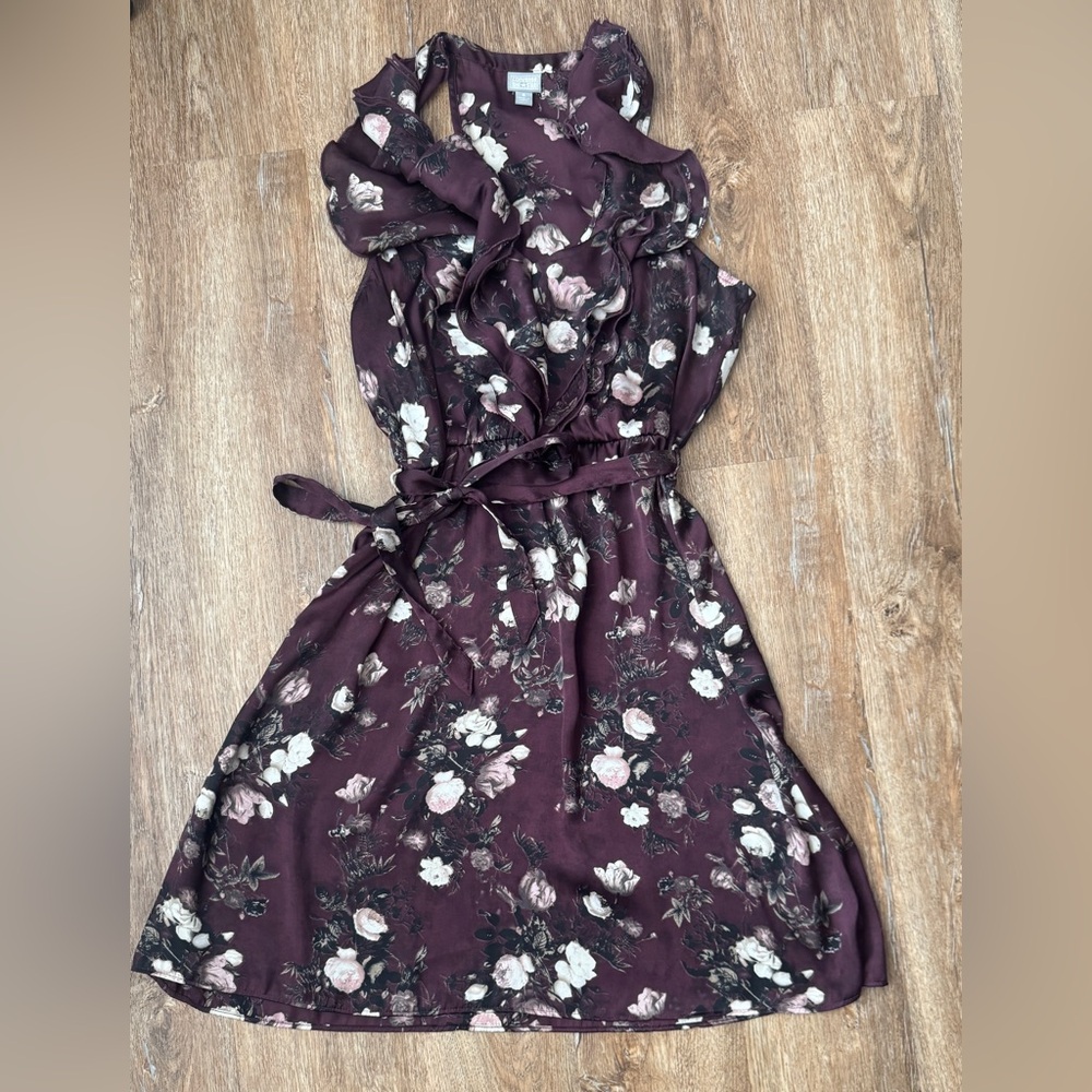 Converse One Star Flower Print Ruffled Skater Dress Small